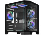 - GABINETE GAMER AQUÁRIO 0620  MICRO ATX BLACK S/ FAN - KMEX