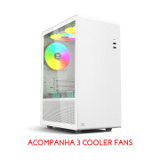 GABINETE GAMER BRANCO MT-G200WH C/ 3 COOLER FAN - C3TECH
