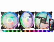 KIT ARGB AAJA STAR RITMICOS FAN120 3PC CONT REMOTO C/ FITA - KMEX